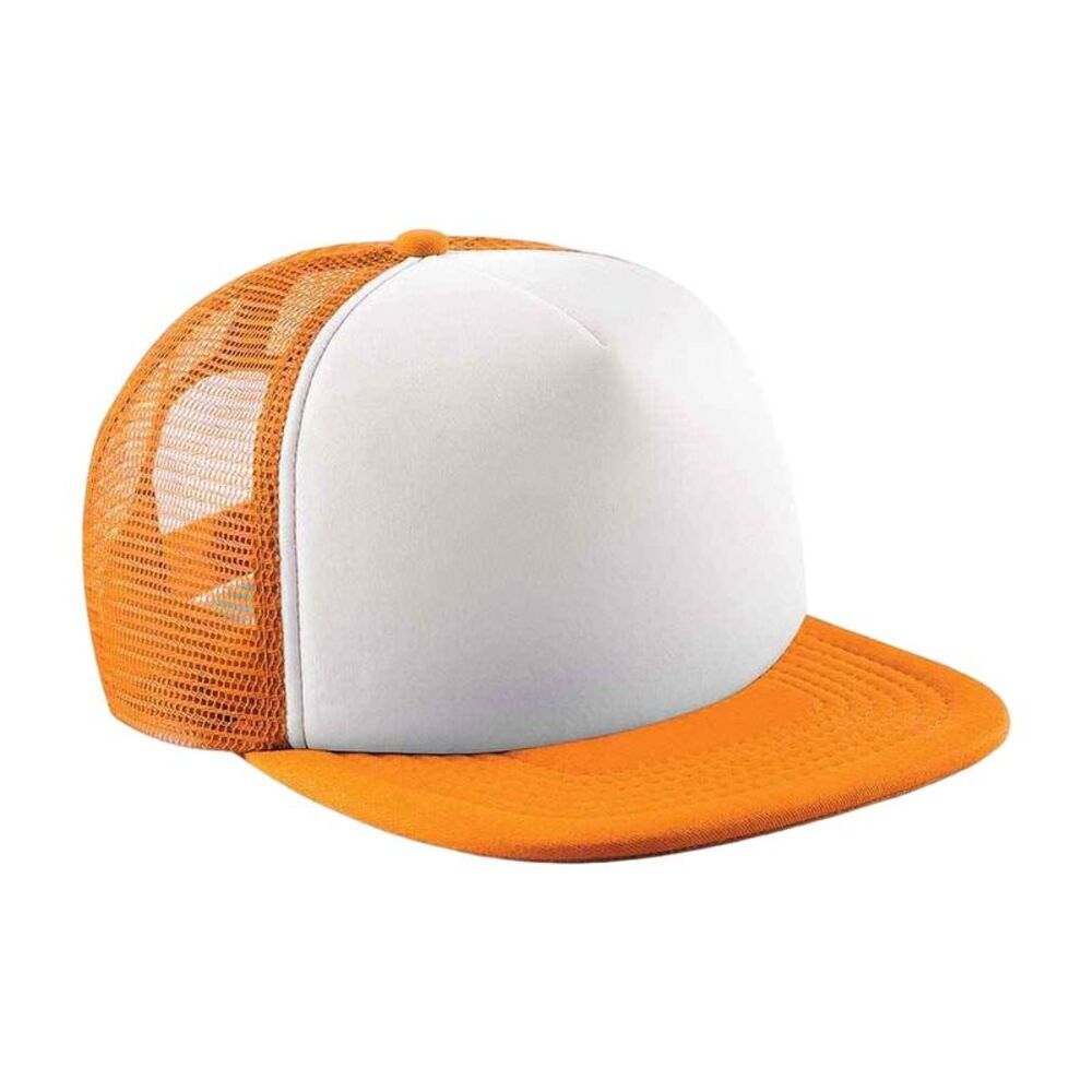 Beechfield Childrens/Kids Vintage  Trucker Cap / Orange/White